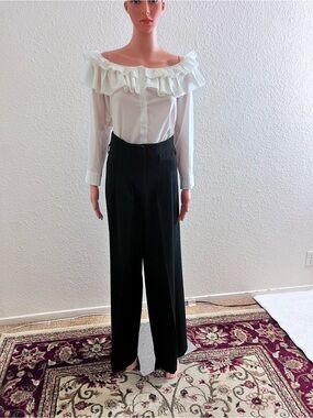 Nasty Gal Black Wide-Leg High-Waist Trousers